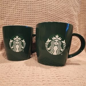 Set of two, 12 fl oz.Starbucks green coffee mugs